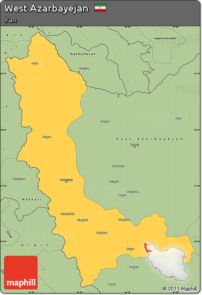 Savanna Style Simple Map of West Azarbayejan