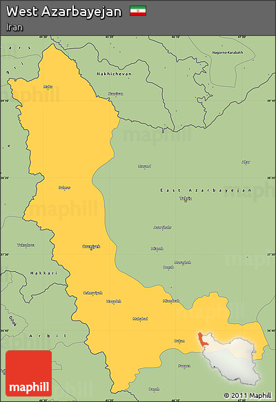 Savanna Style Simple Map of West Azarbayejan