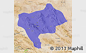 Political 3D Map of Yazd, satellite outside