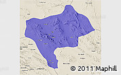 Political 3D Map of Yazd, shaded relief outside