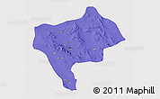 Political 3D Map of Yazd, single color outside