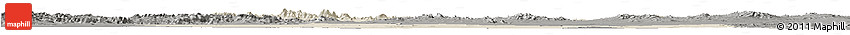 Shaded Relief Horizon Map of Yazd, darken, semi-desaturated