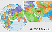 Political Location Map of Yazd, within the entire country