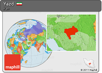 Political Location Map of Yazd