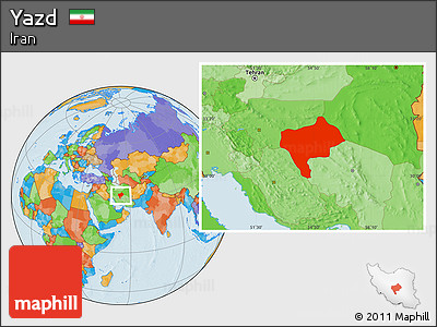 Political Location Map of Yazd