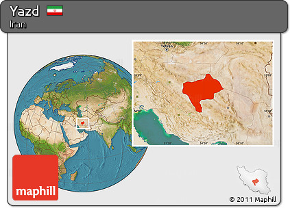 Satellite Location Map of Yazd