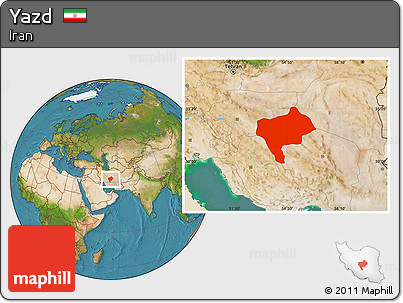 Satellite Location Map of Yazd