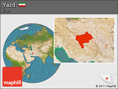 Satellite Location Map of Yazd