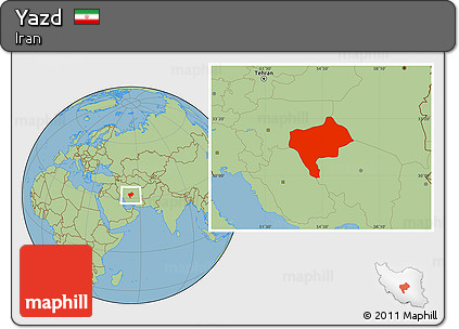 Savanna Style Location Map of Yazd