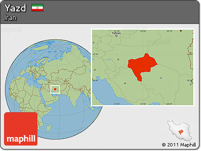 Savanna Style Location Map of Yazd