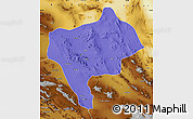 Political Map of Yazd, physical outside