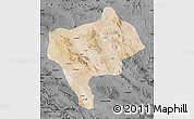 Satellite Map of Yazd, darken, desaturated