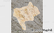 Satellite Map of Yazd, darken, semi-desaturated