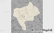 Shaded Relief Map of Yazd, darken, desaturated