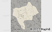 Shaded Relief Map of Yazd, darken, semi-desaturated