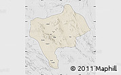 Shaded Relief Map of Yazd, lighten, desaturated