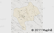 Shaded Relief Map of Yazd, lighten, semi-desaturated