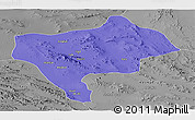 Political Panoramic Map of Yazd, desaturated