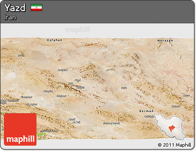 Satellite Panoramic Map of Yazd