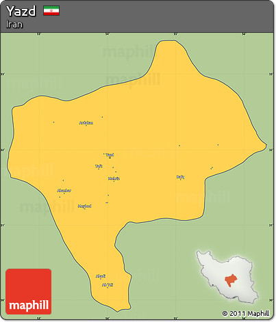 Savanna Style Simple Map of Yazd, cropped outside