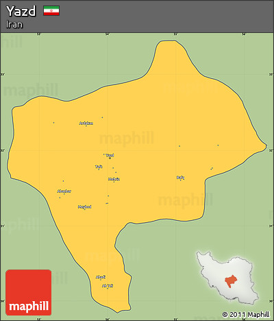 Savanna Style Simple Map of Yazd, cropped outside