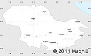 Silver Style Simple Map of Zanjan, single color outside