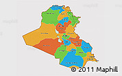 Political 3D Map of Iraq, cropped outside
