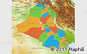 Political 3D Map of Iraq, physical outside