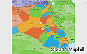 Political 3D Map of Iraq, political shades outside