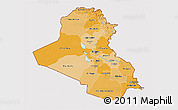 Political Shades 3D Map of Iraq, cropped outside