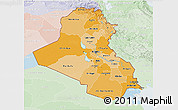 Political Shades 3D Map of Iraq, lighten