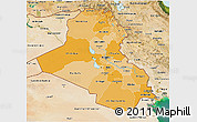 Political Shades 3D Map of Iraq, satellite outside