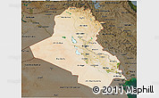 Satellite 3D Map of Iraq, darken