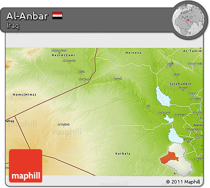 Physical 3D Map of Al-Anbar