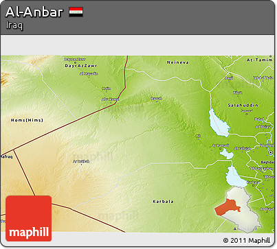 Physical 3D Map of Al-Anbar