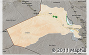 Satellite 3D Map of Al-Anbar, darken, semi-desaturated