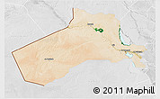 Satellite 3D Map of Al-Anbar, lighten, desaturated