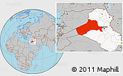 Gray Location Map of Al-Anbar, highlighted country