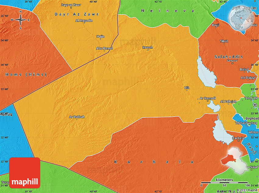 Political Map of AlAnbar