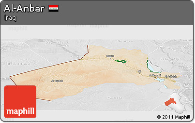 Satellite Panoramic Map of Al-Anbar, lighten, desaturated