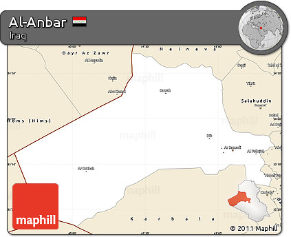Classic Style Simple Map of Al-Anbar