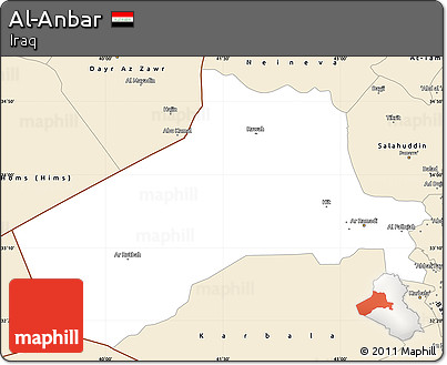 Classic Style Simple Map of Al-Anbar