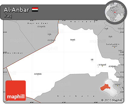Gray Simple Map of Al-Anbar