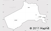 Silver Style Simple Map of Al-Anbar, cropped outside