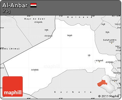 Silver Style Simple Map of Al-Anbar