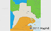 Shaded Relief 3D Map of Al-Basrah, political outside