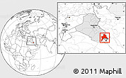 Blank Location Map of Al-Basrah, highlighted country, within the entire country