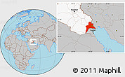 Gray Location Map of Al-Basrah, highlighted country
