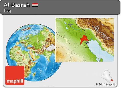 Physical Location Map of Al-Basrah