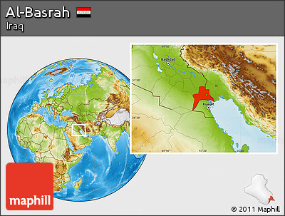 Physical Location Map of Al-Basrah